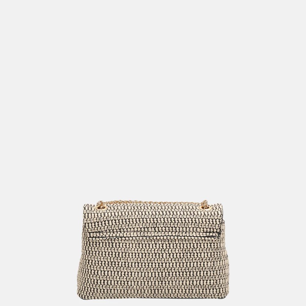 Charm London Raffia schoudertas zwart beige bij Duifhuizen