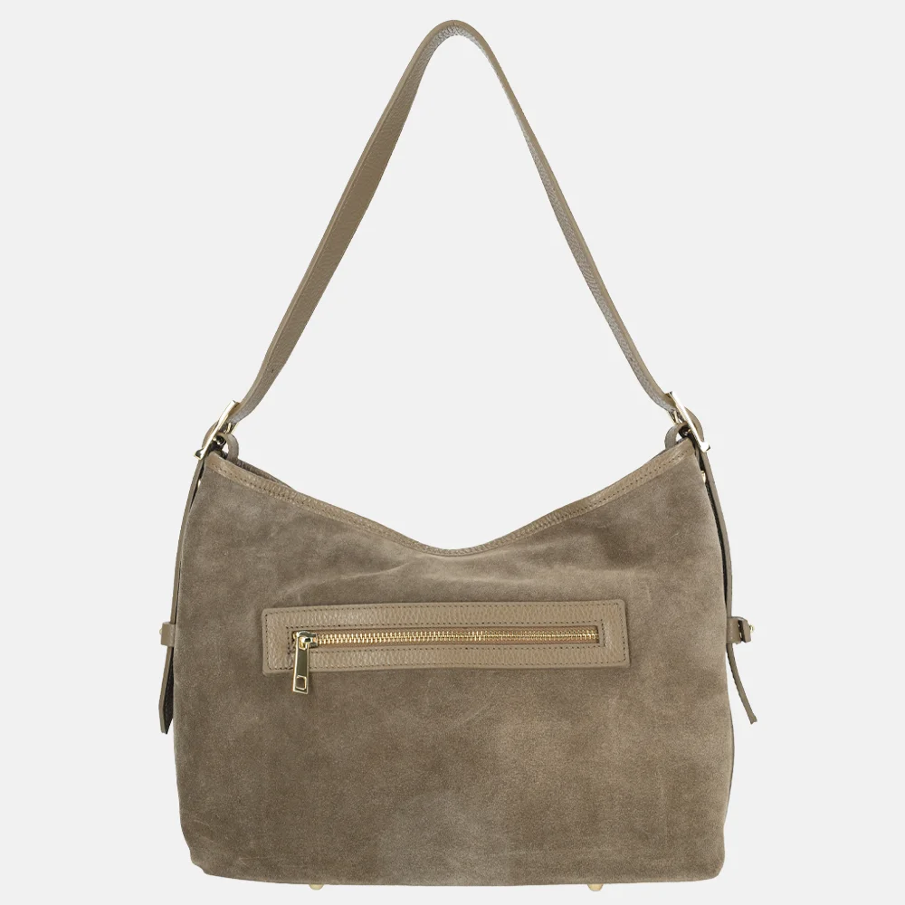 Charm London buideltas suede M darktaupe bij Duifhuizen
