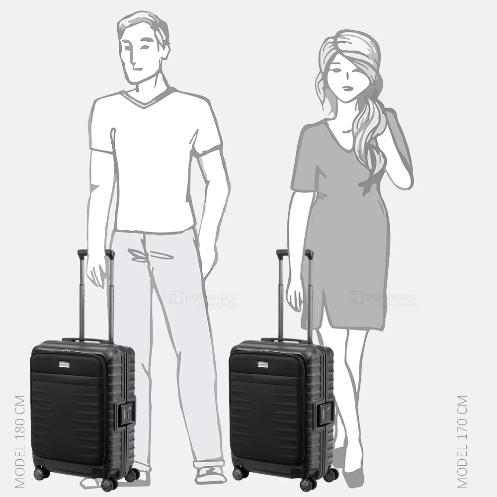 Titan Litron frame frontpocket handbagage koffer 55 cm black bij Duifhuizen