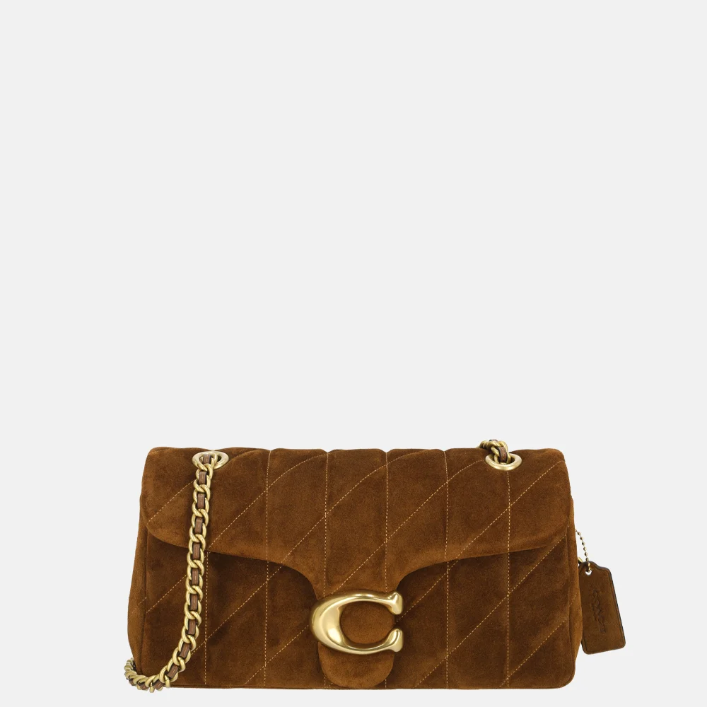 Coach Tabby schoudertas 26' suede warm brown bij Duifhuizen