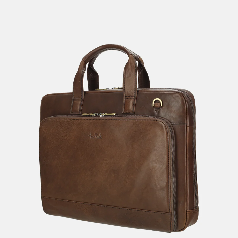 Tony Perotti laptoptas 15 inch mocca bij Duifhuizen