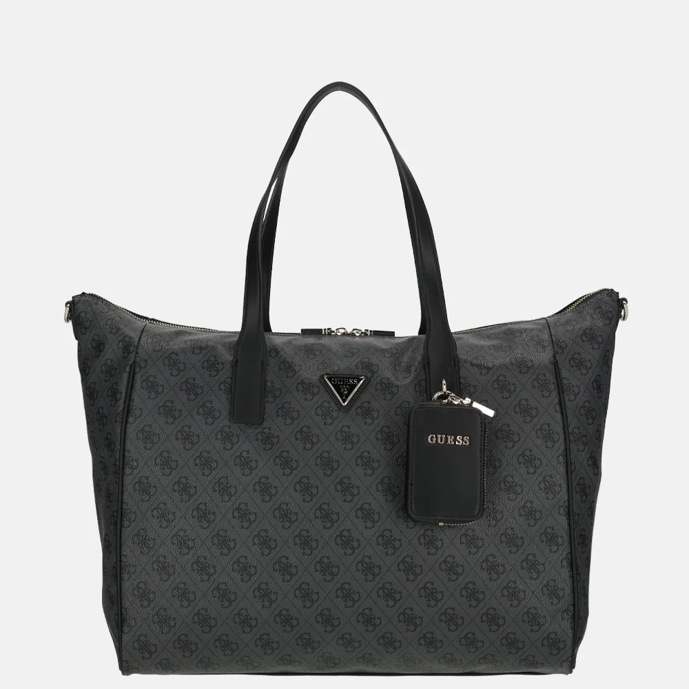 Guess Latona shopper L coal logo bij Duifhuizen