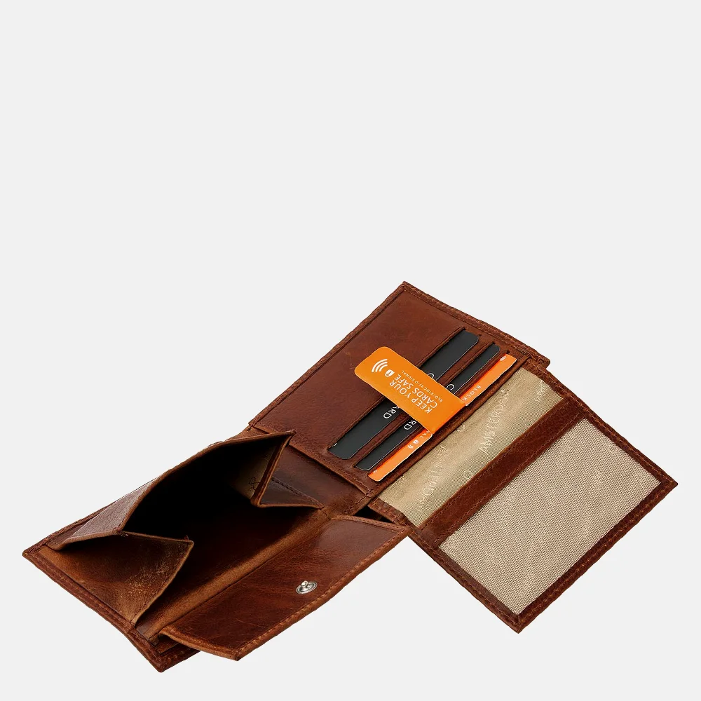 DR Amsterdam Milan billfold cognac bij Duifhuizen
