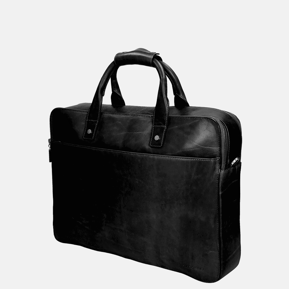 Claudio Ferrici laptoptas 15 inch black bij Duifhuizen