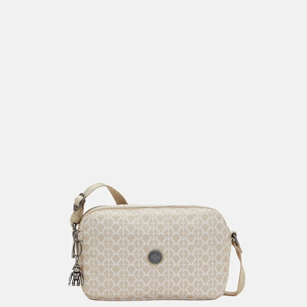 Kipling Milda crossbody tas signature beige bij Duifhuizen