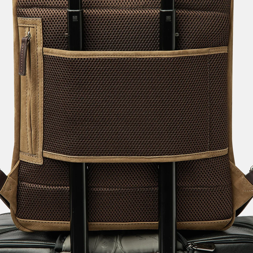 Castelijn en Beerens Nubuck rugzak 15 inch taupe bij Duifhuizen