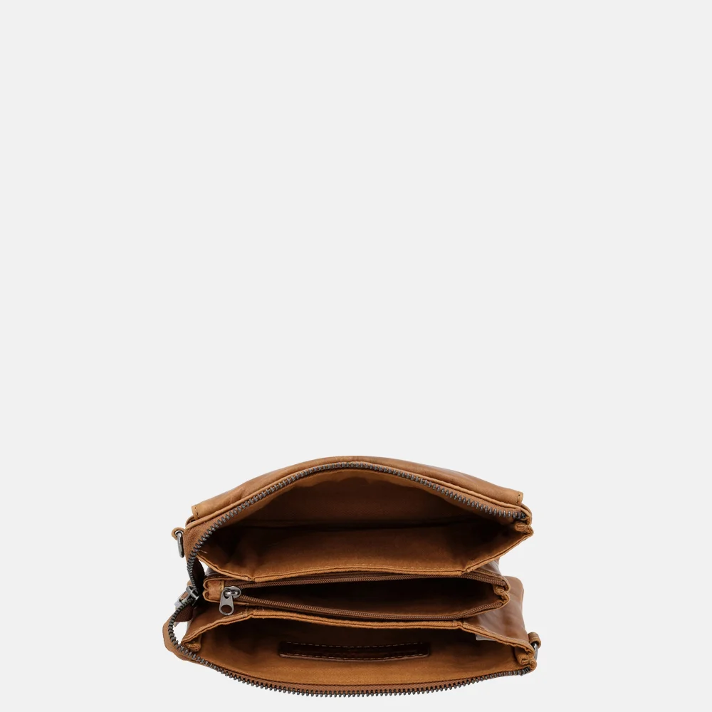 Hide & Stitches Porto crossbody tas brown bij Duifhuizen