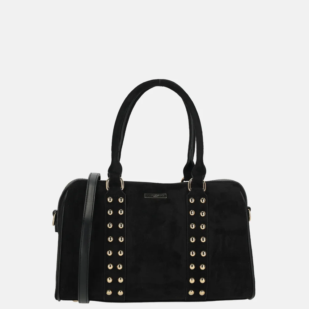 Flora & Co bowling suedine handtas studs noir
