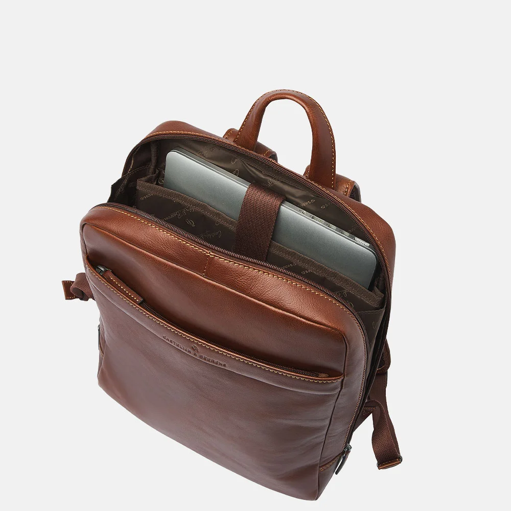 Castelijn en Beerens laptoprugzak 16.6 inch lichtbruin bij Duifhuizen