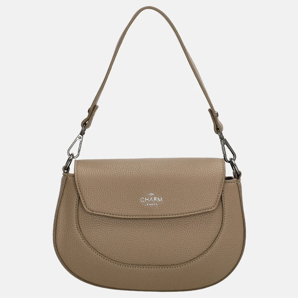 Charm London Montmartre crossbody tas taupe bij Duifhuizen