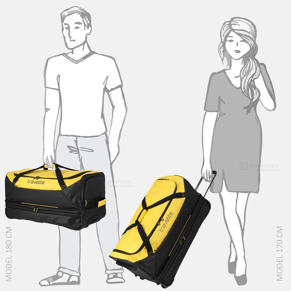 Travelite Basics reistas op wielen 70 cm yellow bij Duifhuizen