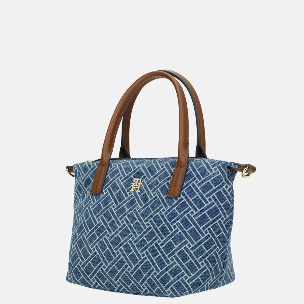 Tommy Hilfiger Popette mini tote handtas flag blue denim bij Duifhuizen