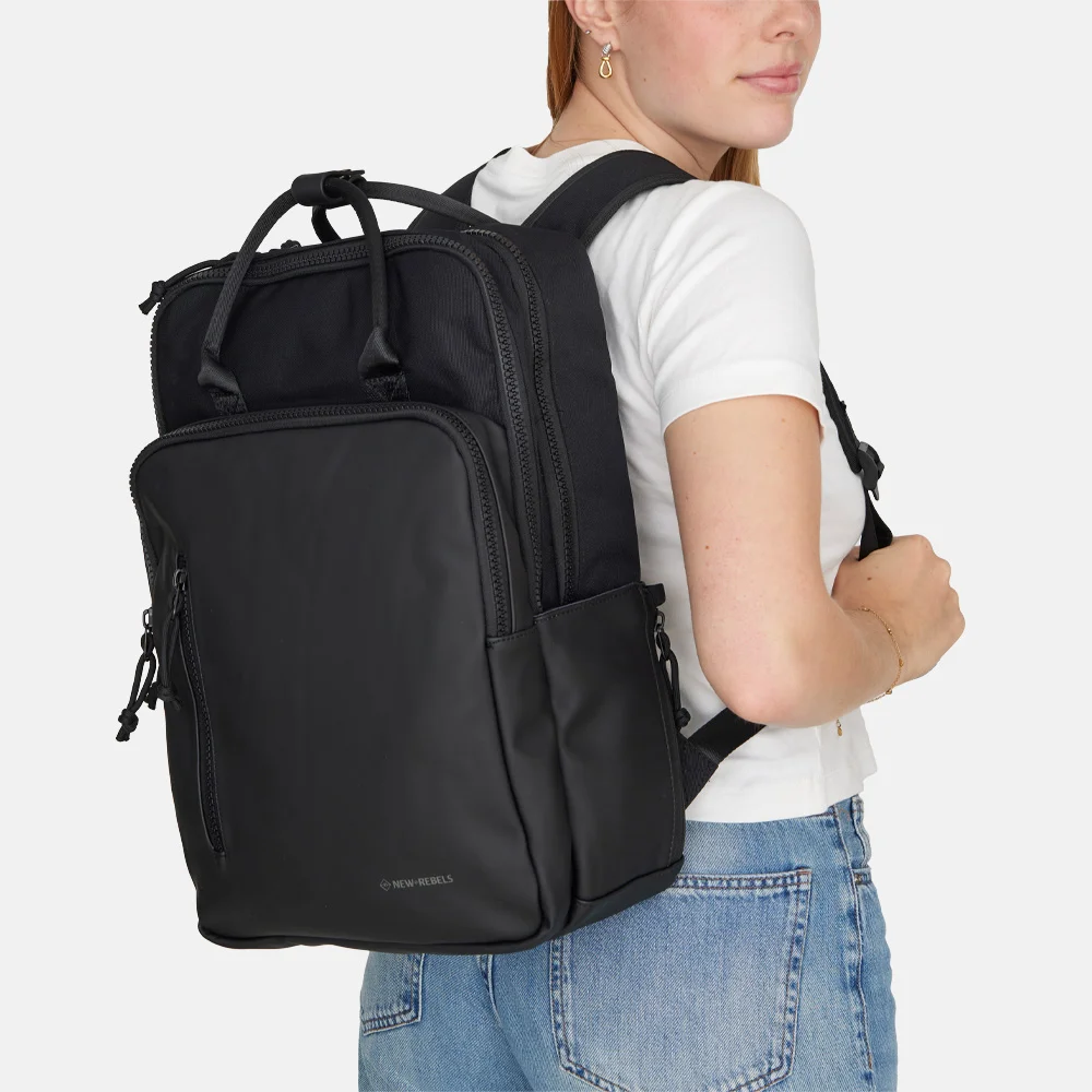 New Rebels Bruce laptoprugzak 15 inch zwart bij Duifhuizen