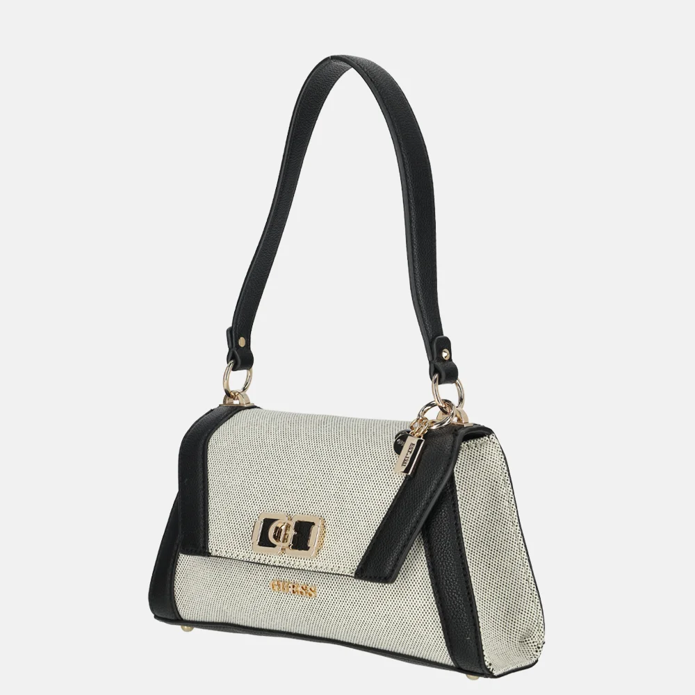 Guess Karnilla schoudertas naturel/black bij Duifhuizen