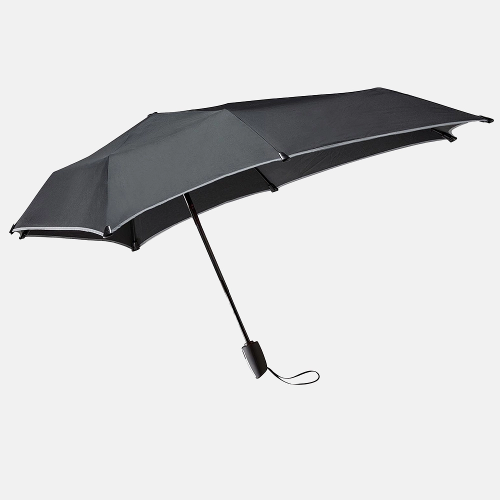 Senz Mini Automatic paraplu pure black reflective