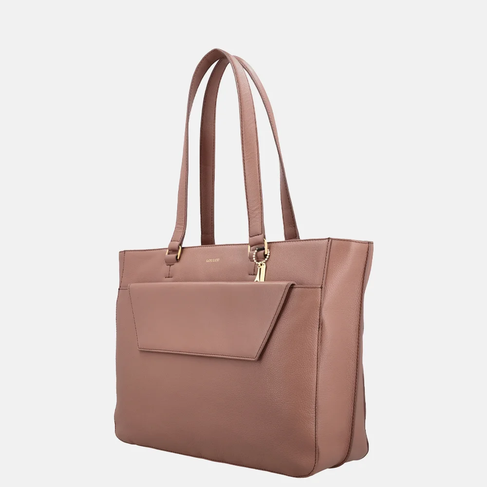 Loulou Essentiels Celine shopper met laptopvak 15.6 inch mousse bij Duifhuizen