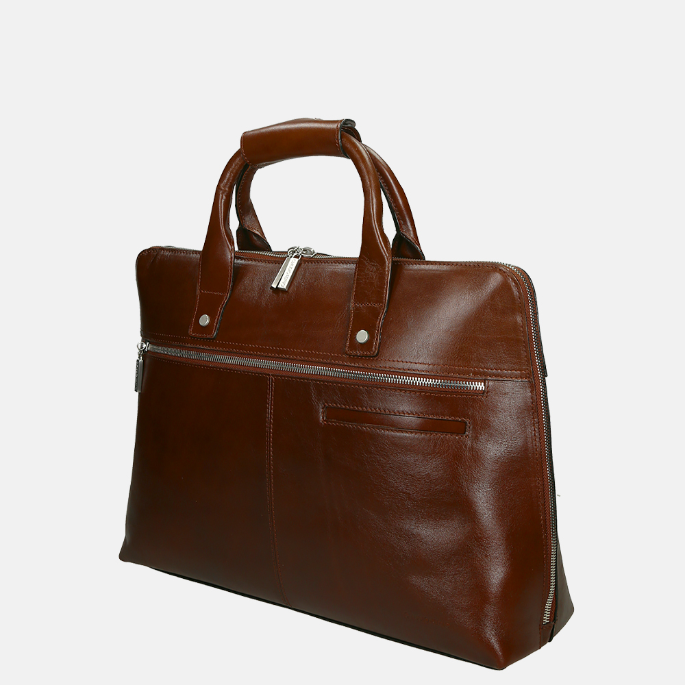 Claudio Ferrici laptoptas 13 inch brown bij Duifhuizen