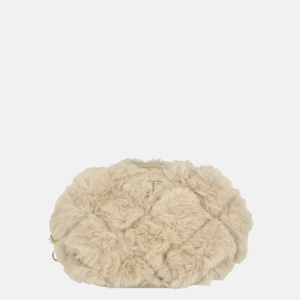 Laurent David Gloria make-up tas XS faux fur beige