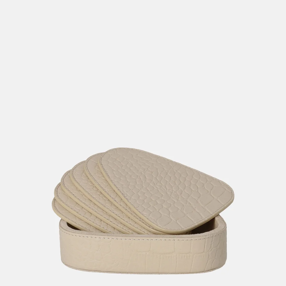 Chamada Sophie leren onderzetters croco organisch beige bij Duifhuizen