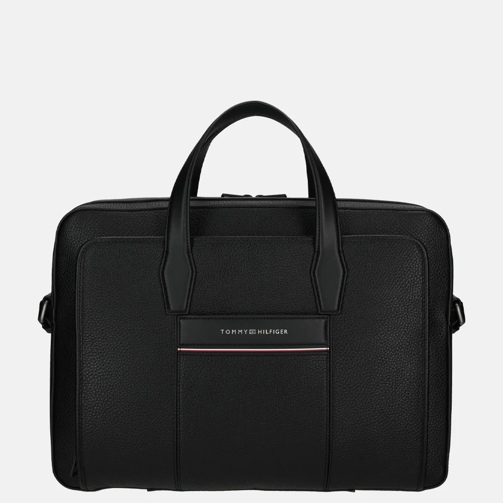 Tommy Hilfiger Corp slim computer bag laptoptas black bij Duifhuizen