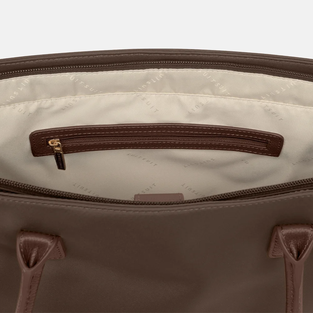Suitsuit Fab Seventies Daily Tote handtas 15.6 inch cocoa brown bij Duifhuizen