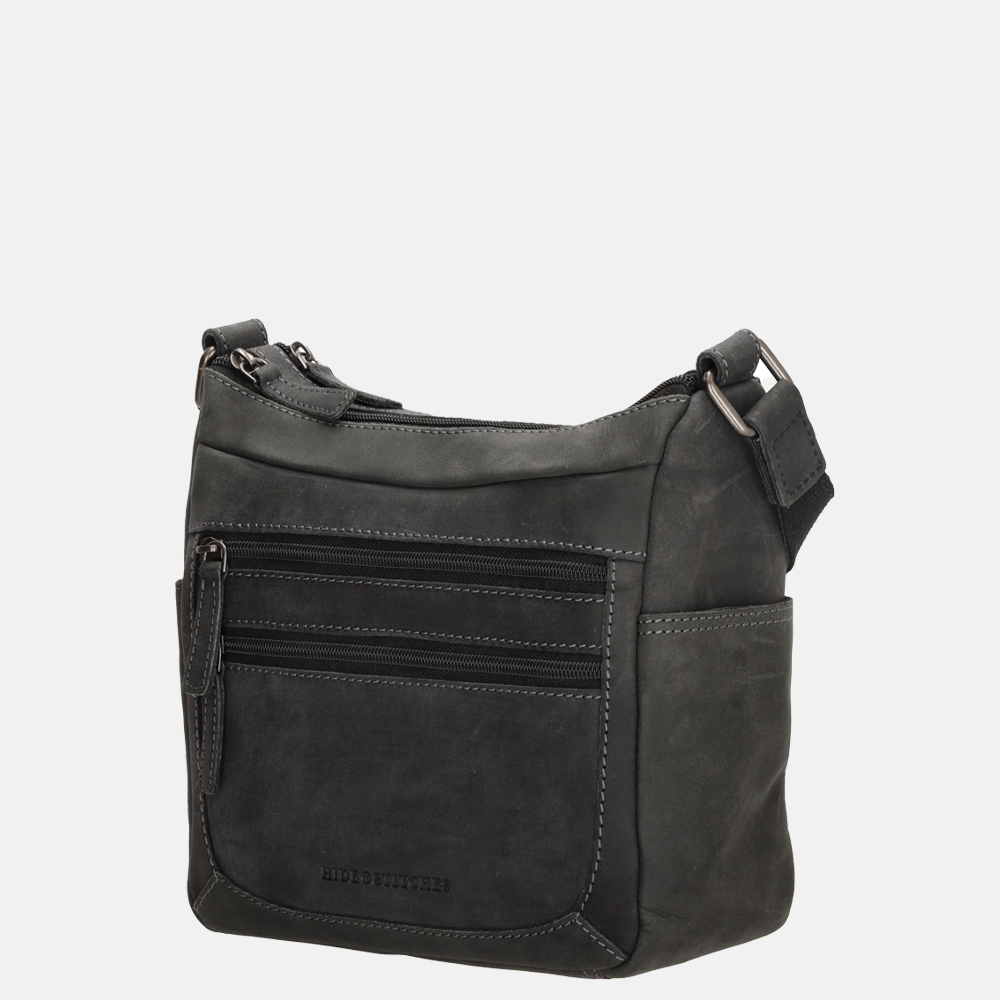 Hide & Stitches crossbody tas zwart bij Duifhuizen