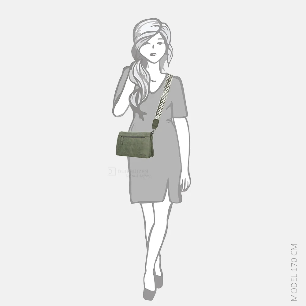 Enrico Benetti Stacey crossbody tas olijfgroen bij Duifhuizen