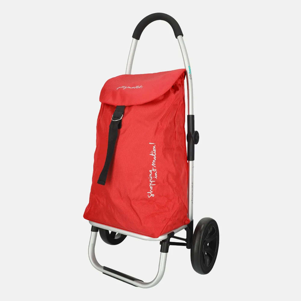Playmarket Go Two compact boodschappentrolley rood bij Duifhuizen