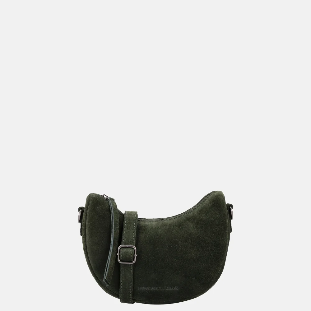 Hide & Stitches Brazos crossbody tas S suede olijfgroen bij Duifhuizen