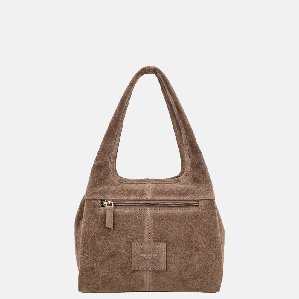 Charm London Sevilla handtas donkertaupe bij Duifhuizen