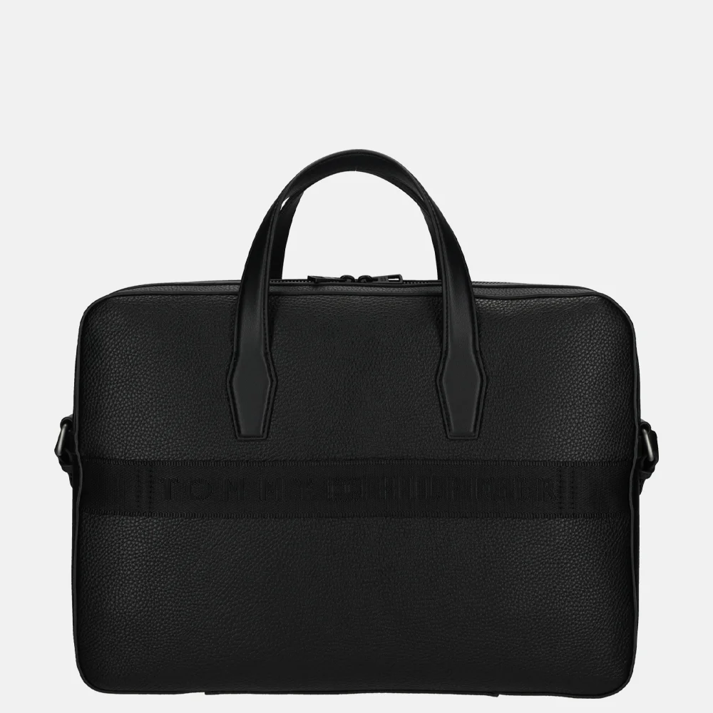 Tommy Hilfiger Corp slim computer bag laptoptas black bij Duifhuizen