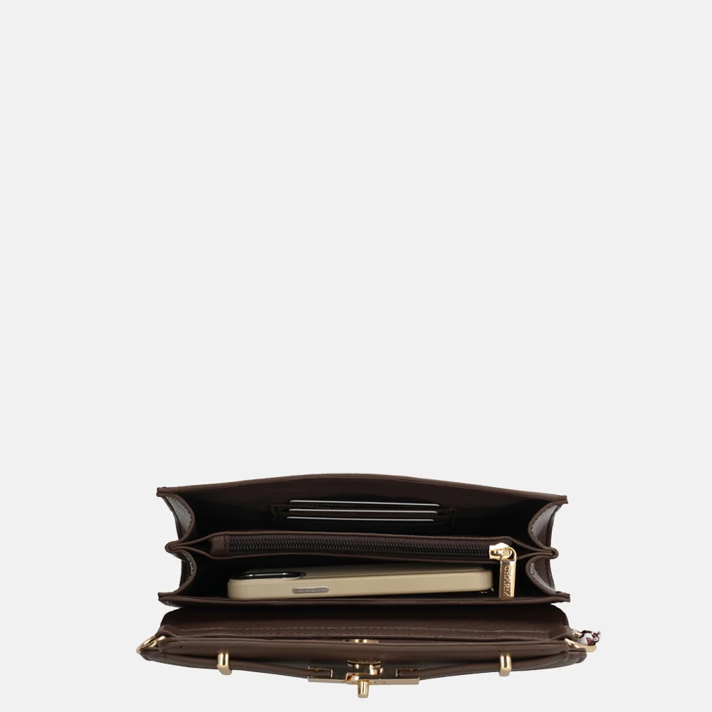 Charm London The Hamptons envelop clutch donkerbruin bij Duifhuizen