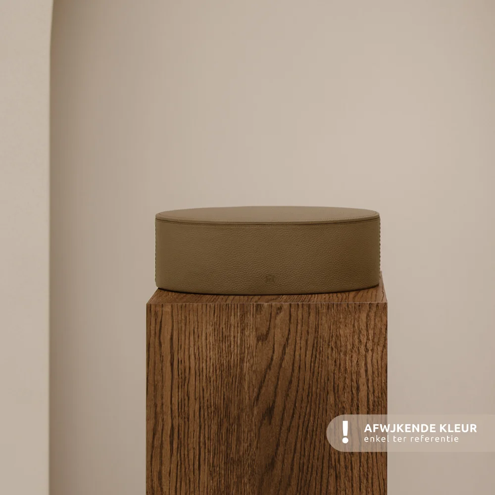 Chamada leren opbergbox ovaal effen L black bij Duifhuizen