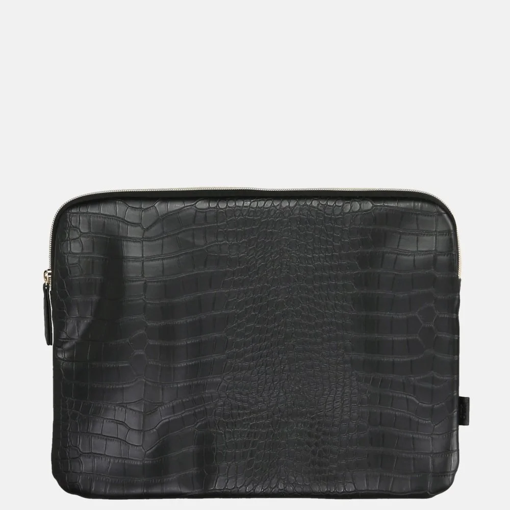 Duifhuizen croco laptophoes 13 inch zwart bij Duifhuizen