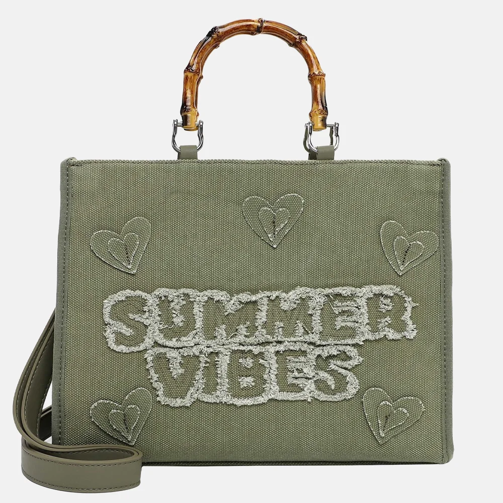 Emily & Noah Joelle summer vibes handtas canvas bambo khaki