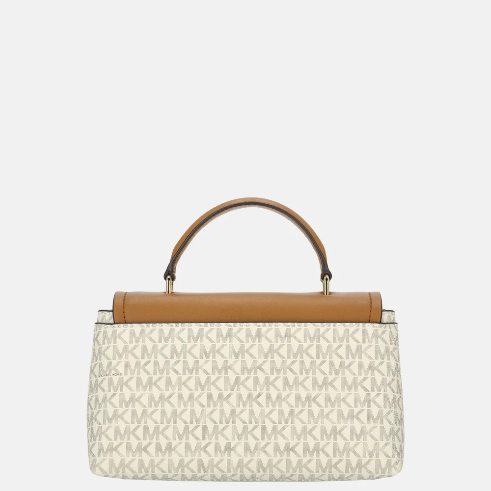 Michael Kors Tribeca satchel handtas M vanilla/acorn bij Duifhuizen