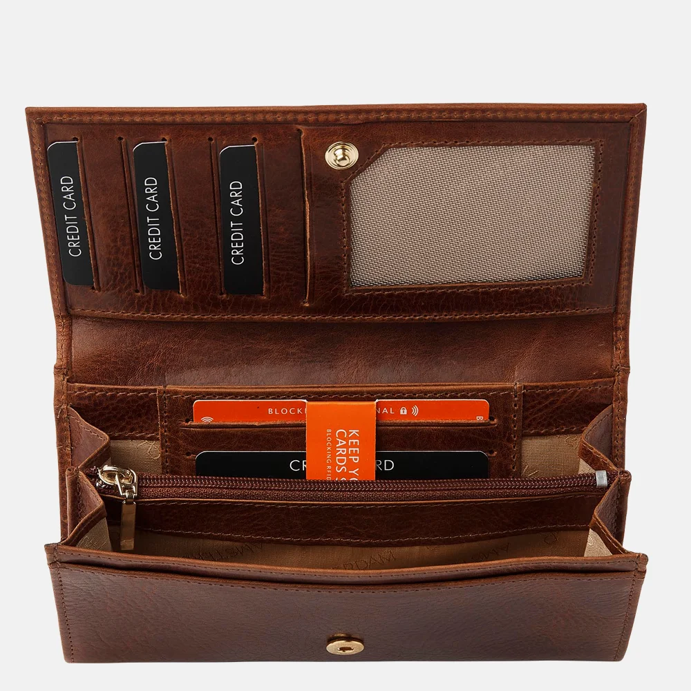 DR Amsterdam portemonnee cognac bij Duifhuizen