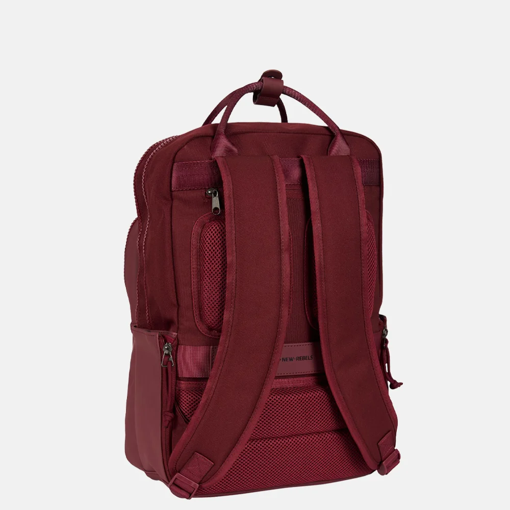 New Rebels Bruce laptoprugzak 15 inch bordeaux bij Duifhuizen