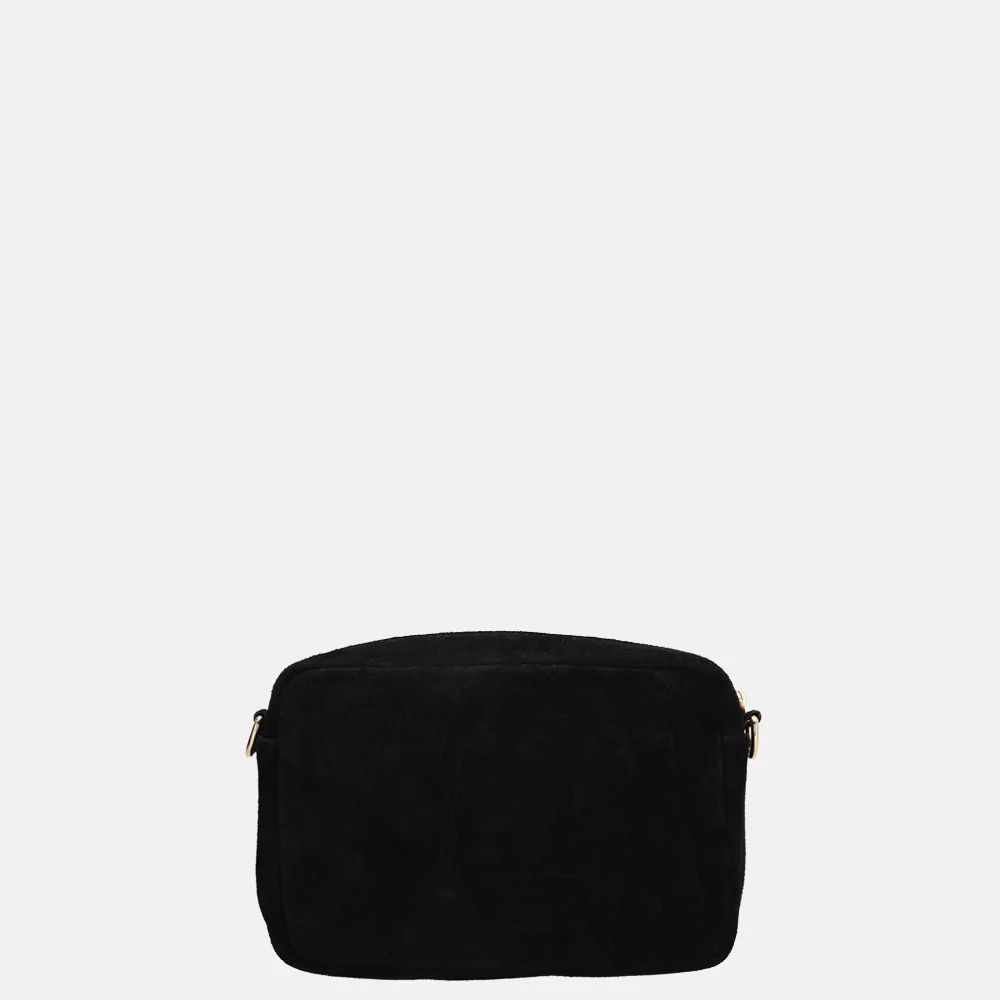 Charm London Elise crossbody tas suede zwart bij Duifhuizen