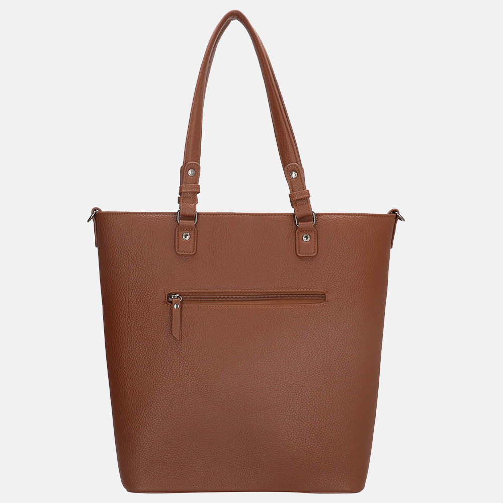 Enrico Benetti Audrey shopper 15 inch cognac bij Duifhuizen