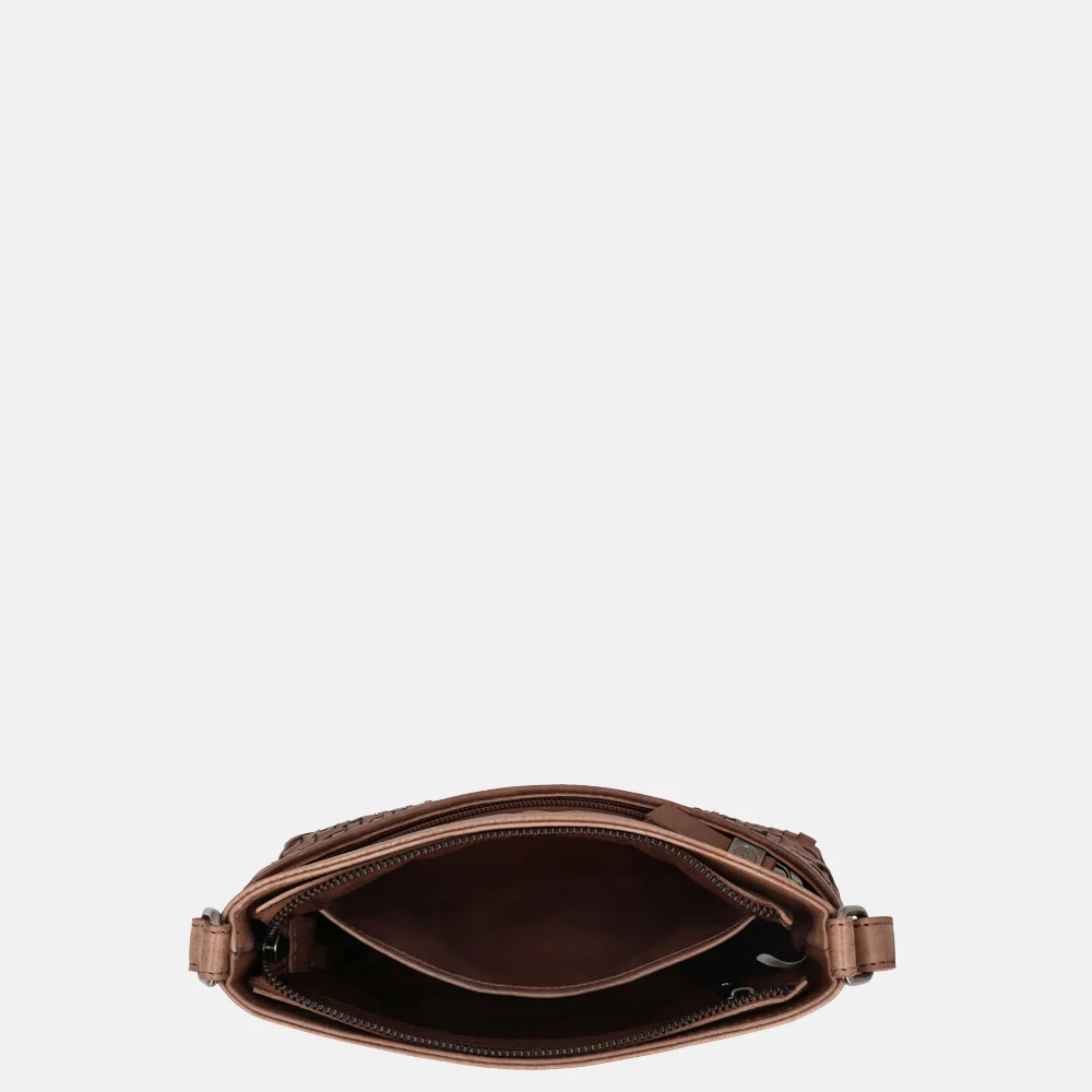 Hide & Stitches Inspired crossbody tas bruin bij Duifhuizen
