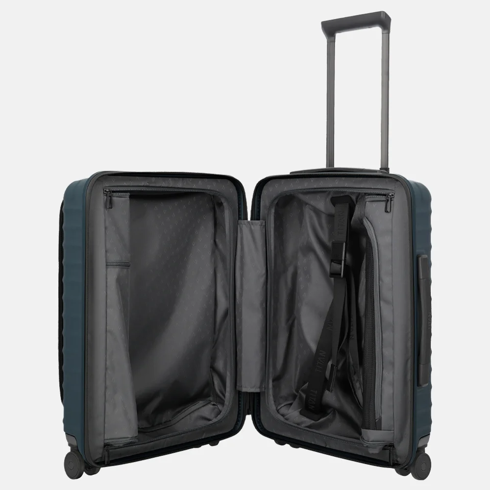 Titan Upgrade handbagage koffer frontpocket 55 cm midnight blue bij Duifhuizen