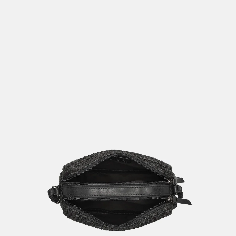 Enrico Benetti Raffia crossbody tas zwart bij Duifhuizen