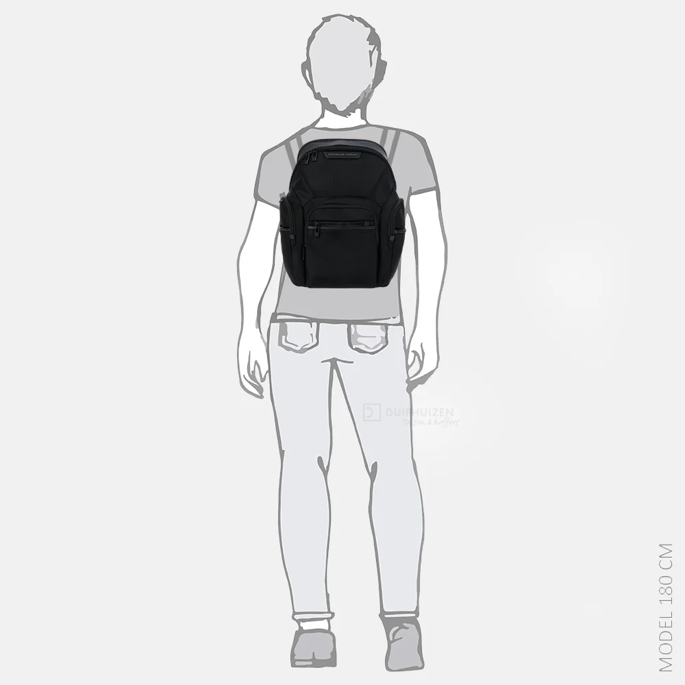 Porsche Design Evo laptoprugzak 13 inch M expandable black bij Duifhuizen