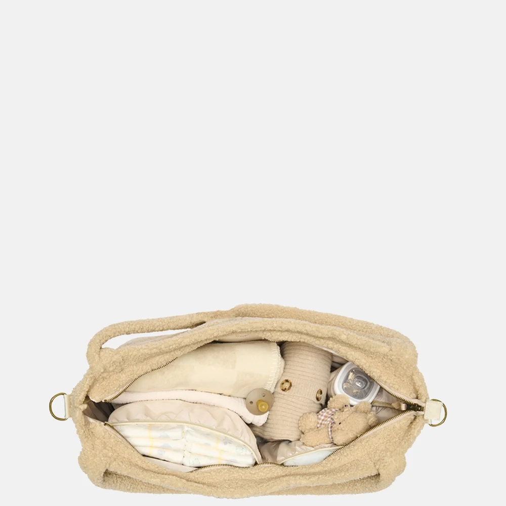 Studio Noos teddy mom bag luiertas ecru hearts bij Duifhuizen