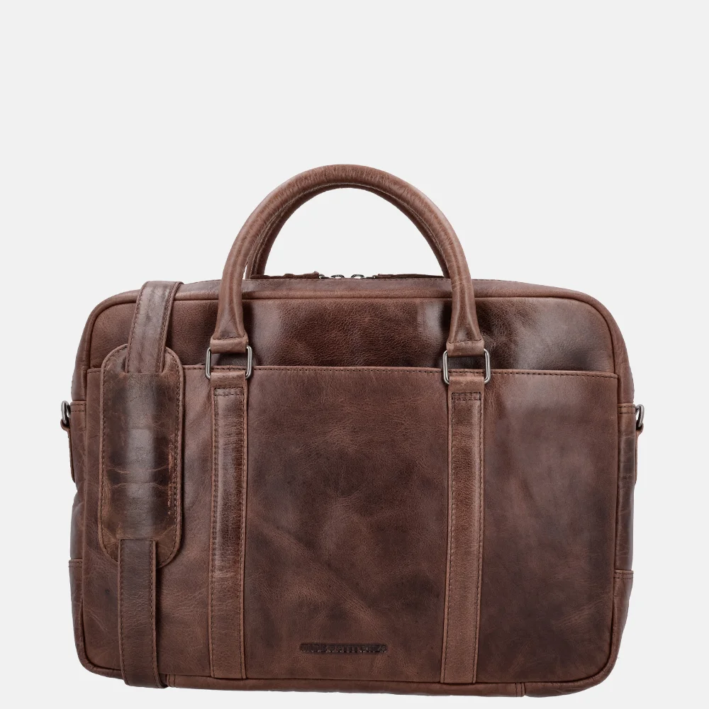 Hide & Stitches Next Navajo laptoptas 14 inch bruin bij Duifhuizen