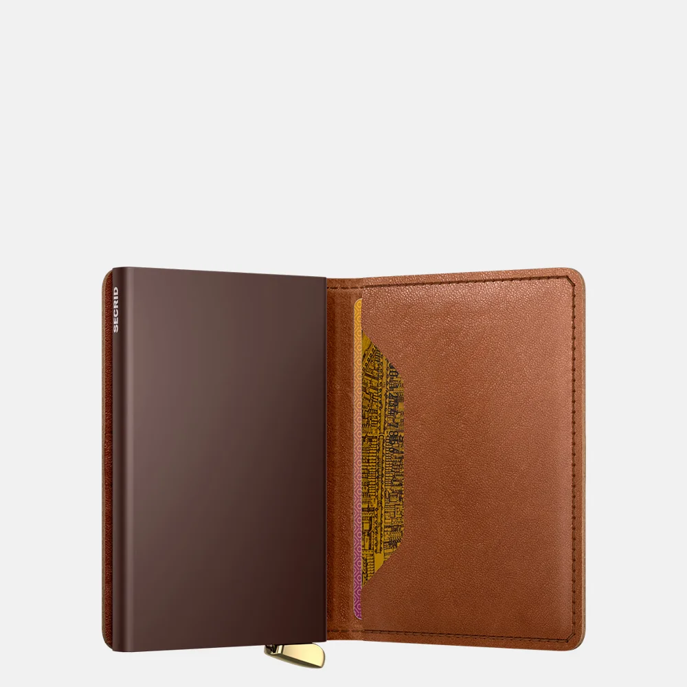 Secrid Premium Slimwallet pasjeshouder Emboss Lines Cognac + bij Duifhuizen