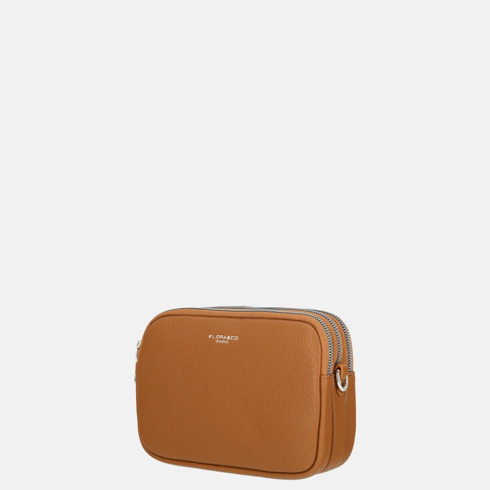 Flora & Co crossbody tas camel bij Duifhuizen
