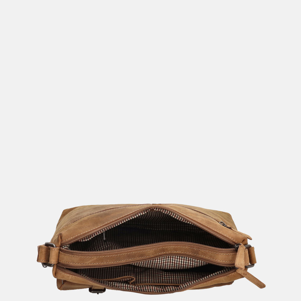 Hide & Stitches schoudertas brown bij Duifhuizen