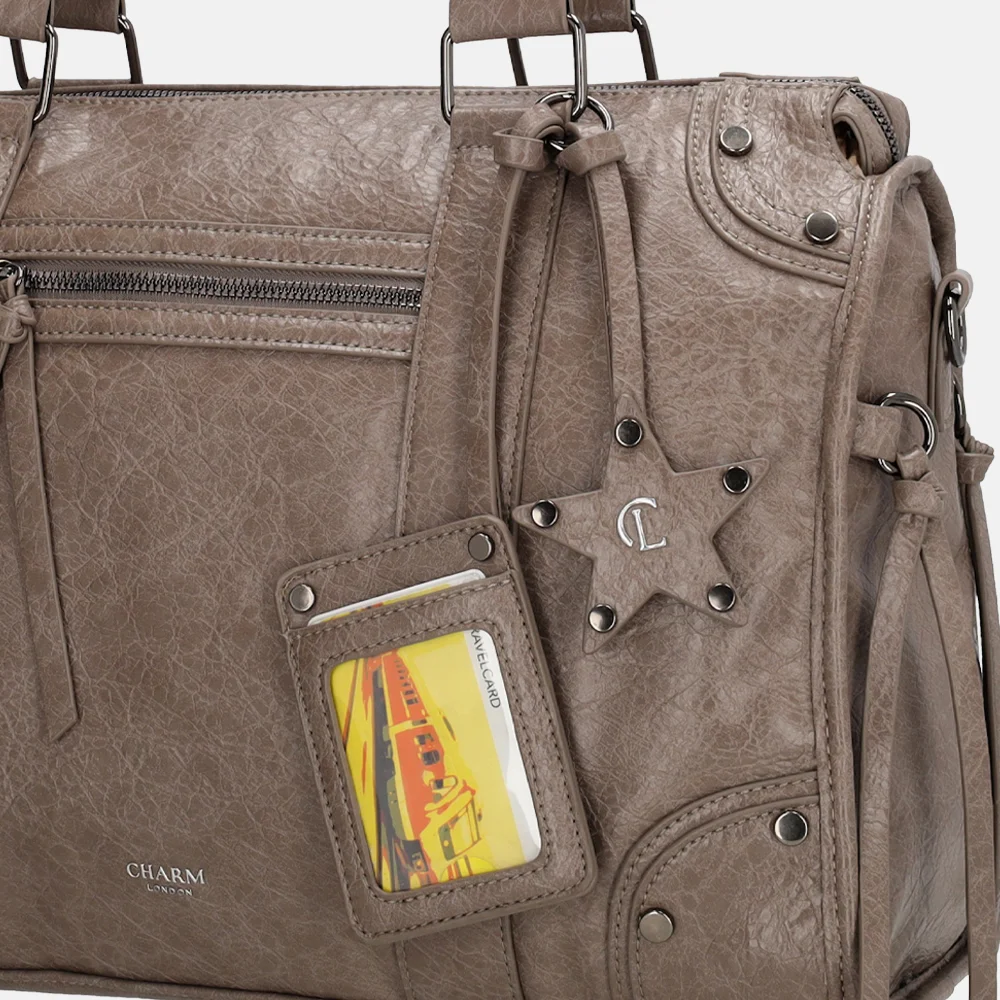 Charm London Berlin shopper L taupe bij Duifhuizen